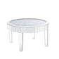 32" Silver And Clear Glass And Manufactured Wood Round Mirrored Coffee Table By Homeroots | Coffee Tables | Modishstore