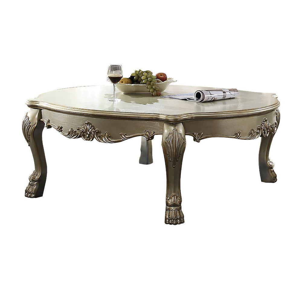 54" Bone And Gold Patina Rectangular Coffee Table By Homeroots | Coffee Tables | Modishstore - 4