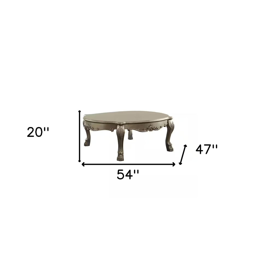 54" Bone And Gold Patina Rectangular Coffee Table By Homeroots | Coffee Tables | Modishstore - 7