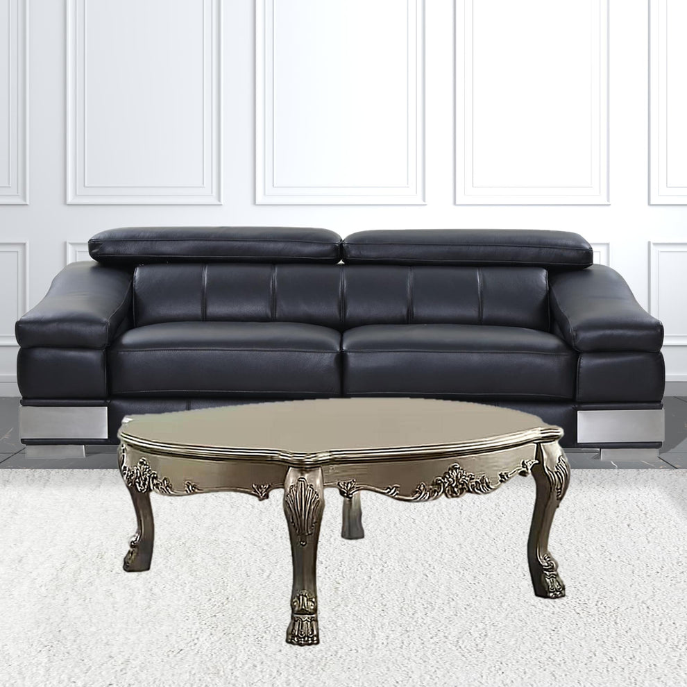 54" Bone And Gold Patina Rectangular Coffee Table By Homeroots | Coffee Tables | Modishstore - 2