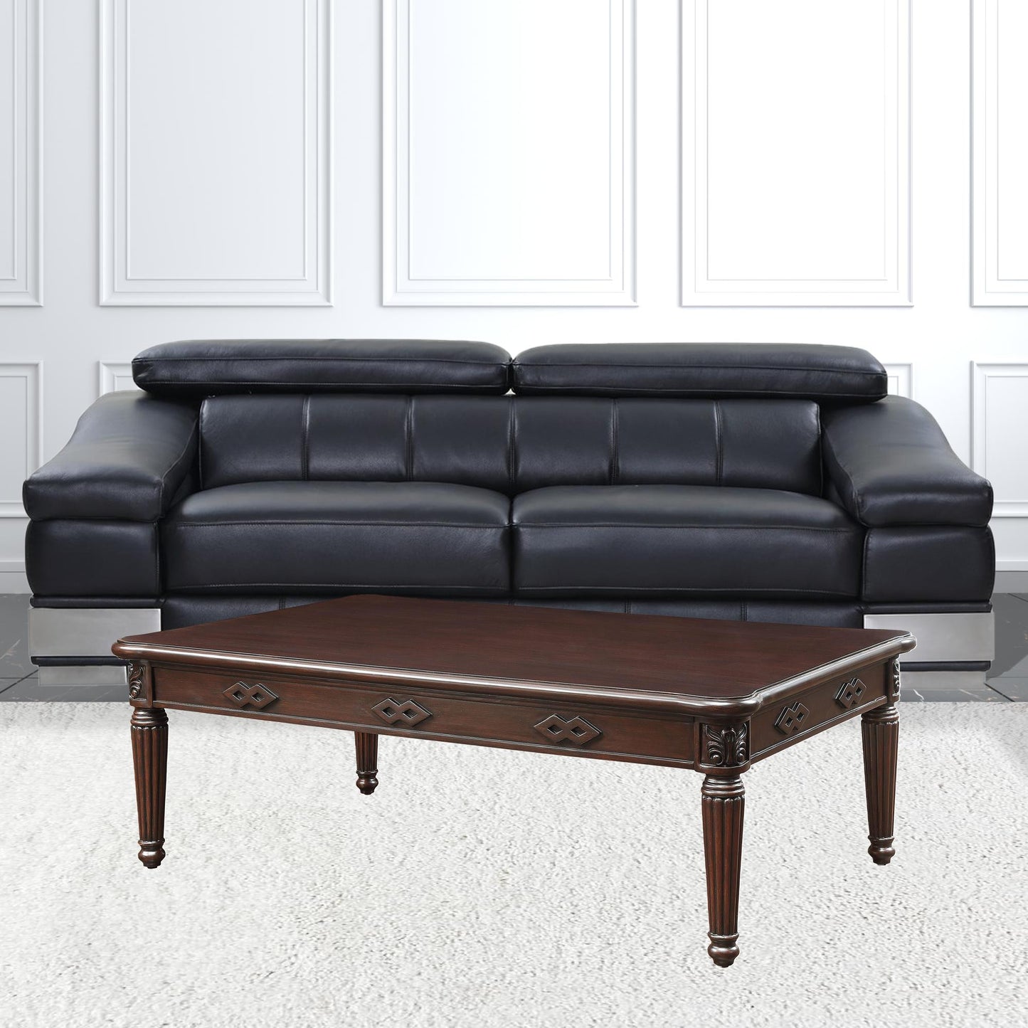 59" Espresso Solid Wood Rectangular Coffee Table By Homeroots | Coffee Tables | Modishstore - 3