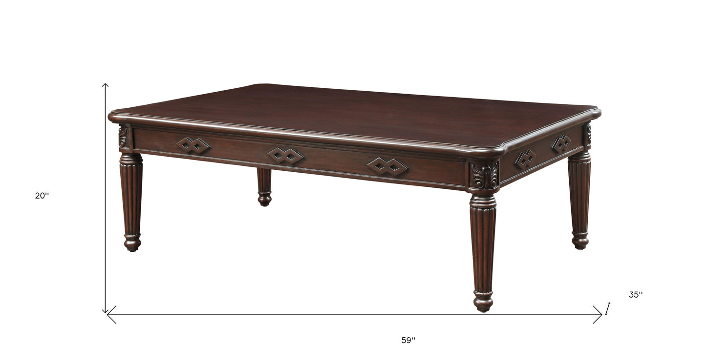 59" Espresso Solid Wood Rectangular Coffee Table By Homeroots