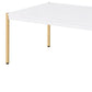 48" Gold And White Manufactured Wood And Metal Rectangular Coffee Table By Homeroots | Coffee Tables | Modishstore - 2