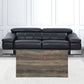 42" Black And Rustic Oak Rectangular Coffee Table With Two Shelves By Homeroots