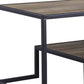 45" Black And Rustic Oak Paper Veneer And Metal Rectangular Coffee Table With Shelf By Homeroots | Coffee Tables | Modishstore - 4