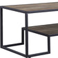 45" Black And Rustic Oak Paper Veneer And Metal Rectangular Coffee Table With Shelf By Homeroots | Coffee Tables | Modishstore - 5