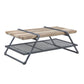 47" Sandy Gray And Oak Paper Veneer And Metal Rectangular Coffee Table With Shelf By Homeroots