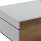 49" Oak And White Melamine Veneer And Manufactured Wood Rectangular Coffee Table With Two Drawers By Homeroots