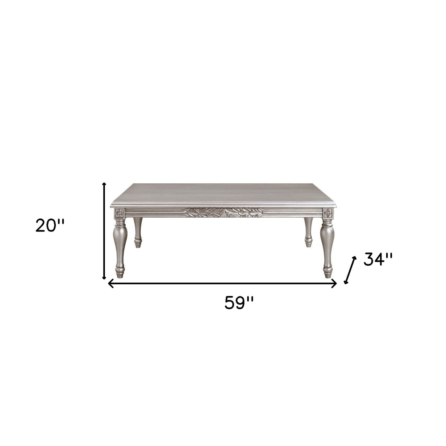 24" Platinum Manufactured Wood Rectangular Coffee Table By Homeroots