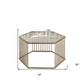 34" Champagne And Clear Glass And Metal Hexagon Coffee Table By Homeroots
