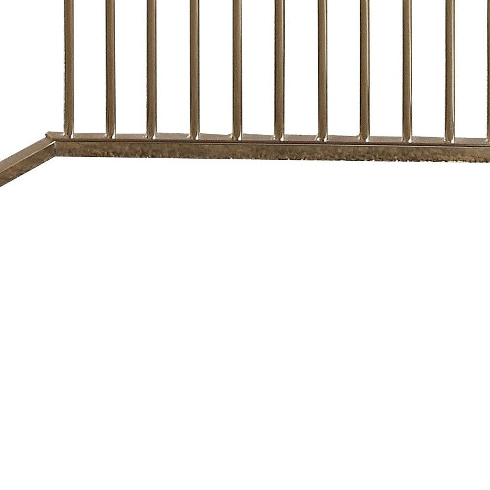 34" Champagne And Clear Glass And Metal Hexagon Coffee Table By Homeroots | Coffee Tables | Modishstore - 3