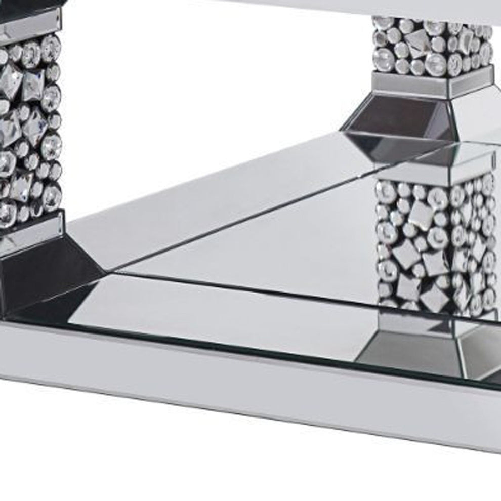 40" Silver Mirrored Square Mirrored Coffee Table By Homeroots | Coffee Tables | Modishstore - 3