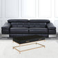 44" Gold And Black High Gloss Manufactured Wood And Metal Rectangular Coffee Table With Two Drawers By Homeroots