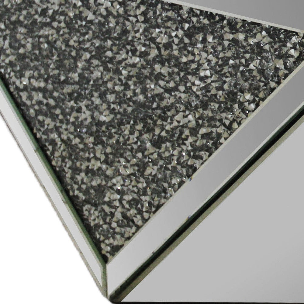 38" Mirrored Wood Square Top Geo Base Coffee Table By Homeroots | Coffee Tables | Modishstore - 5