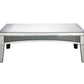 48" Silver Mirrored Glass and Faux Stone Bling Rectangular Coffee Table By Homeroots