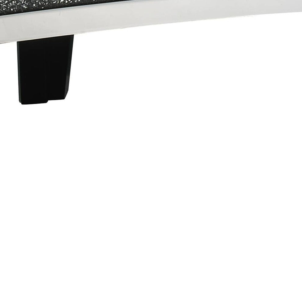 48" Silver Mirrored Glass and Faux Stone Bling Rectangular Coffee Table By Homeroots | Coffee Tables | Modishstore - 4