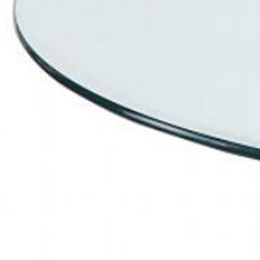 34" White And Clear Glass And Manufactured Wood Round Coffee Table By Homeroots | Coffee Tables | Modishstore - 5