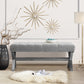 45" Gray Upholstered Velvet Bench By Homeroots | Benches | Modishstore