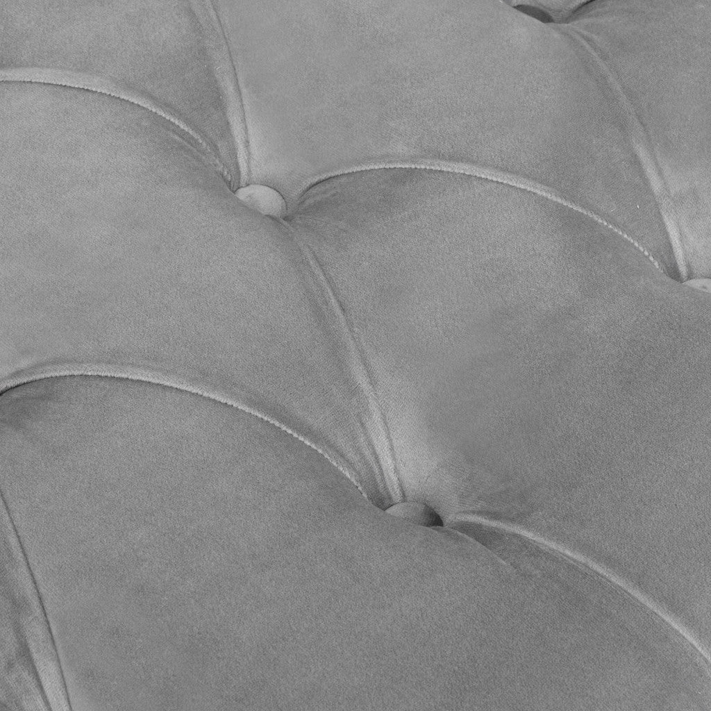 45" Gray Upholstered Velvet Bench By Homeroots | Benches | Modishstore - 5