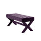 45" Plum And Purple Upholstered Velvet Bench By Homeroots | Benches | Modishstore - 2