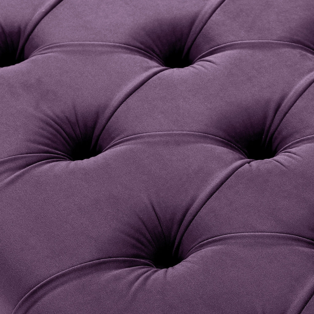 45" Plum And Purple Upholstered Velvet Bench By Homeroots | Benches | Modishstore - 6