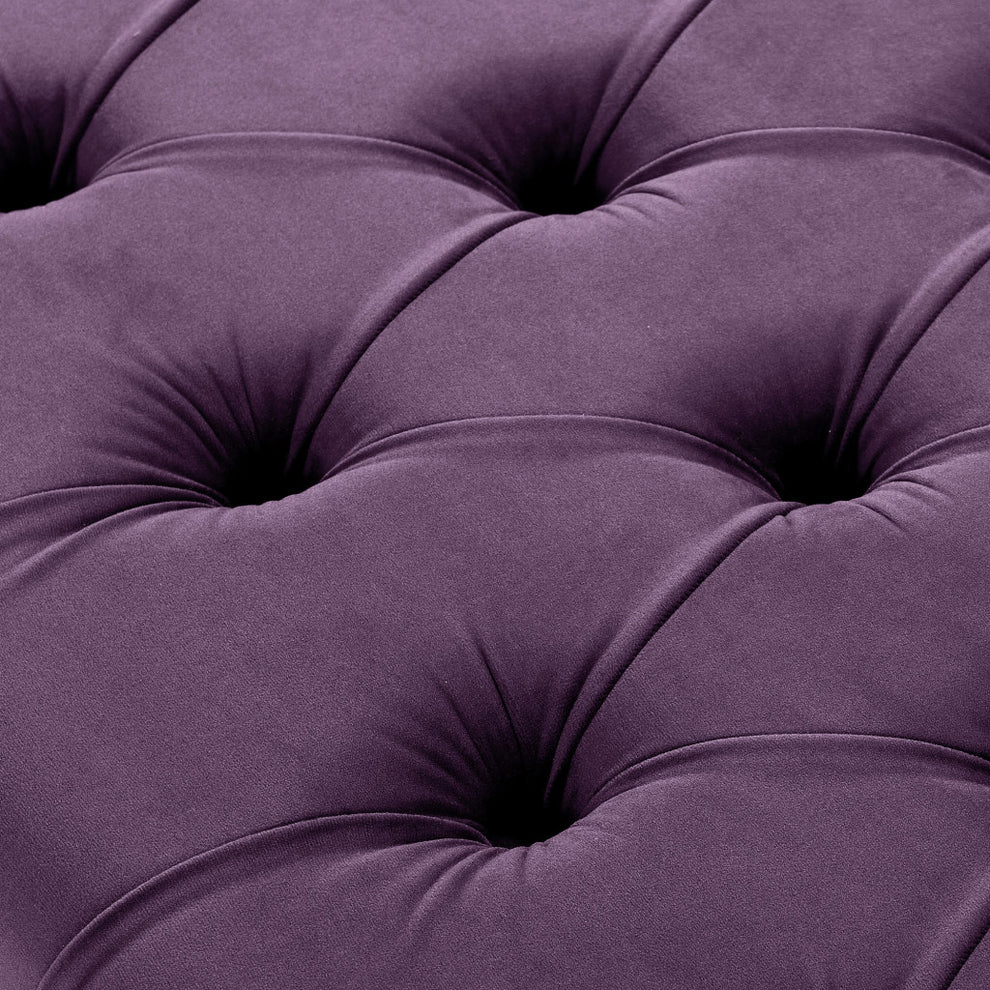 45" Plum And Purple Upholstered Velvet Bench By Homeroots | Benches | Modishstore - 6