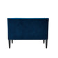45" Navy Blue And Brown Upholstered Velvet Bench By Homeroots | Benches | Modishstore - 3