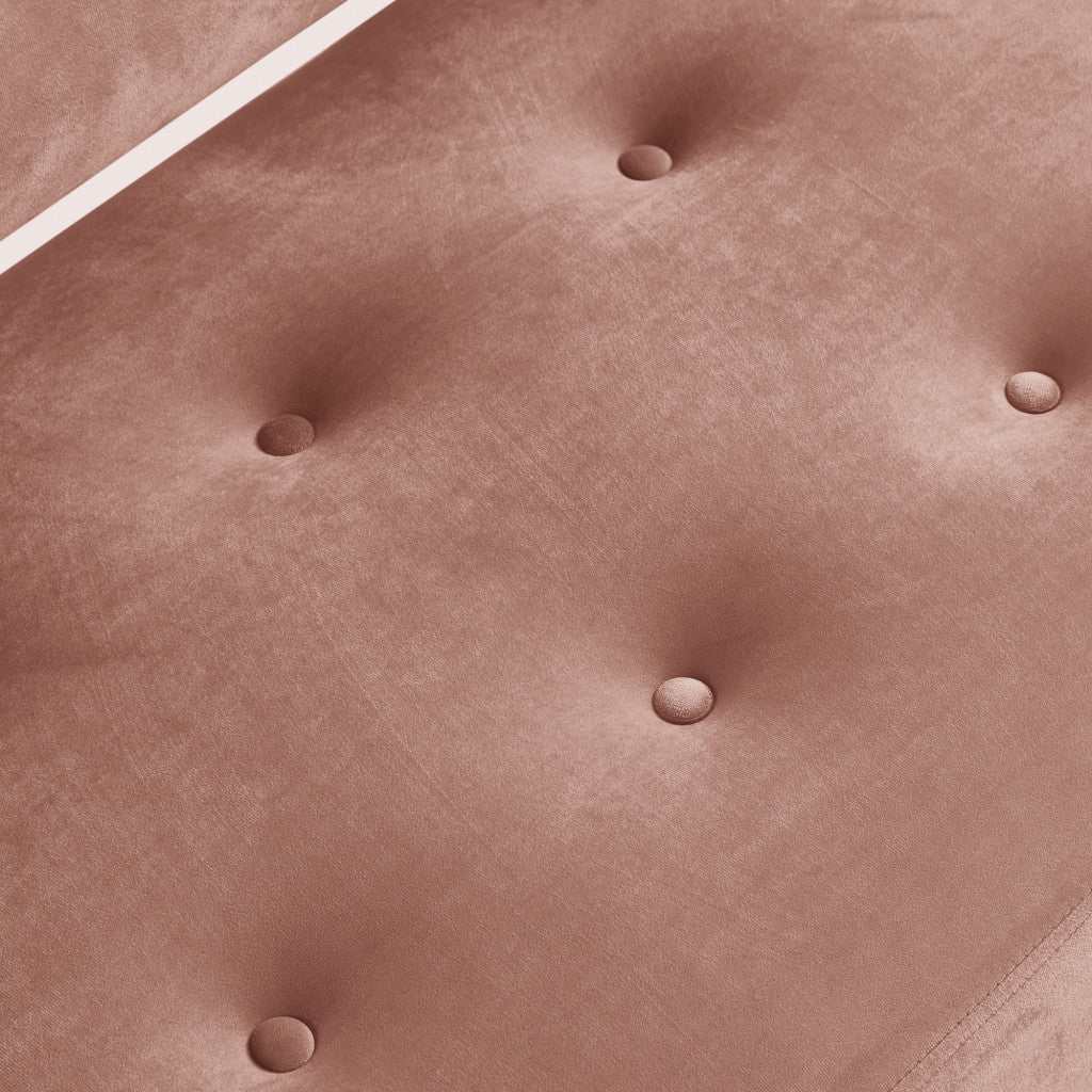 48" Blush And Brown Upholstered Velvet Bench By Homeroots | Benches | Modishstore - 8