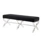 48" Black And Clear Upholstered Velvet Bench By Homeroots | Benches | Modishstore
