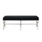 48" Black And Clear Upholstered Velvet Bench By Homeroots | Benches | Modishstore - 2