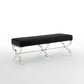 48" Black And Clear Upholstered Velvet Bench By Homeroots | Benches | Modishstore - 3