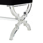 48" Black And Clear Upholstered Velvet Bench By Homeroots | Benches | Modishstore - 6
