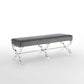 48" Gray And Clear Upholstered Velvet Bench By Homeroots | Benches | Modishstore - 3