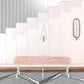48" Rose And Clear Upholstered Faux Fur Bench By Homeroots