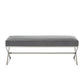 48" Gray And Silver Upholstered Velvet Bench By Homeroots | Benches | Modishstore - 2