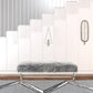 48" Gray And Silver Upholstered Faux Fur Bench By Homeroots | Benches | Modishstore - 5