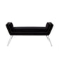 45" Black And Clear Upholstered Velvet Bench By Homeroots | Benches | Modishstore - 2