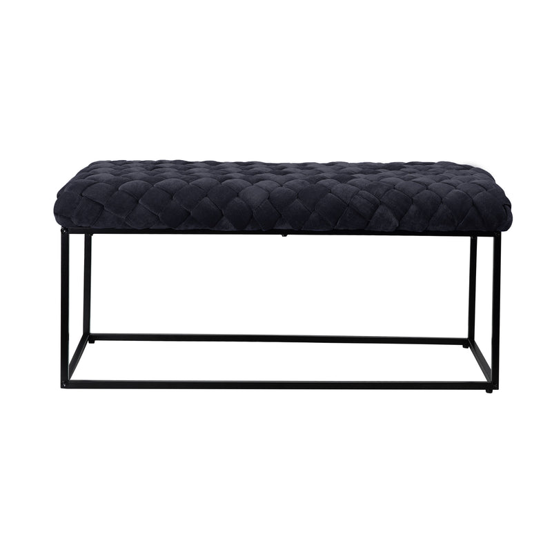 39" Black Upholstered Velvet Bench By Homeroots | Benches | Modishstore