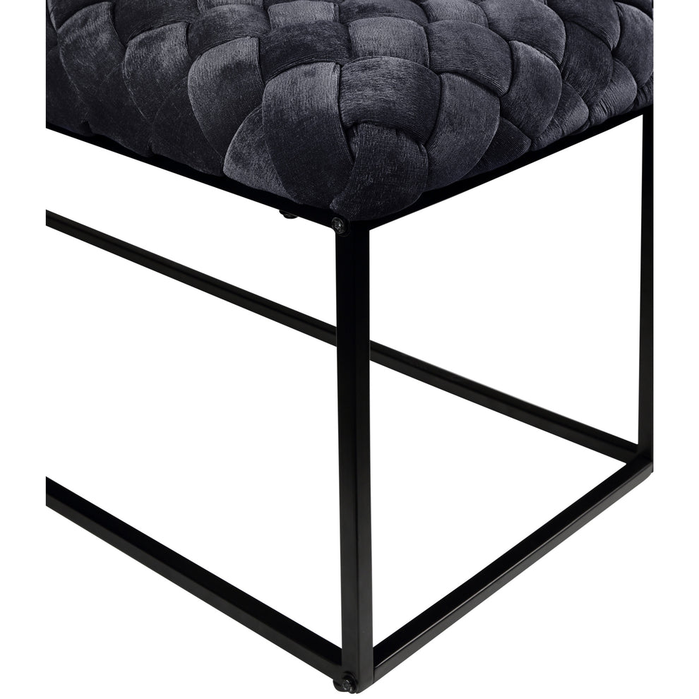 39" Black Upholstered Velvet Bench By Homeroots | Benches | Modishstore - 5