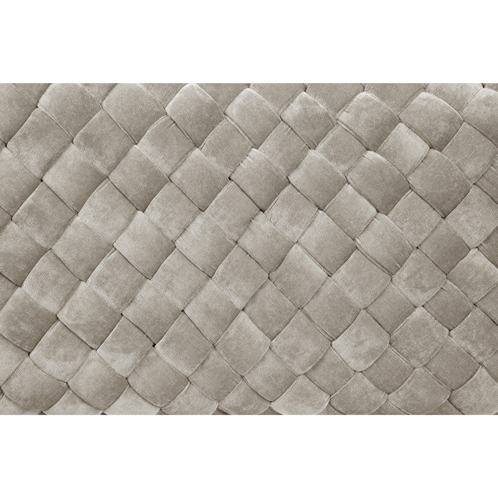 39" Cream And Black Upholstered Velvet Bench By Homeroots | Benches | Modishstore - 6