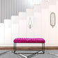 39" Fuchsia And Black Upholstered Velvet Bench By Homeroots | Benches | Modishstore - 4