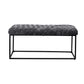 39" Gray And Black Upholstered Velvet Bench By Homeroots | Benches | Modishstore