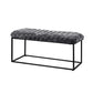 39" Gray And Black Upholstered Velvet Bench By Homeroots | Benches | Modishstore - 2