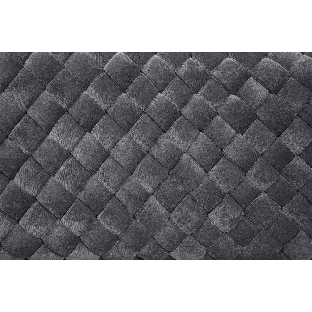 39" Gray And Black Upholstered Velvet Bench By Homeroots | Benches | Modishstore - 6