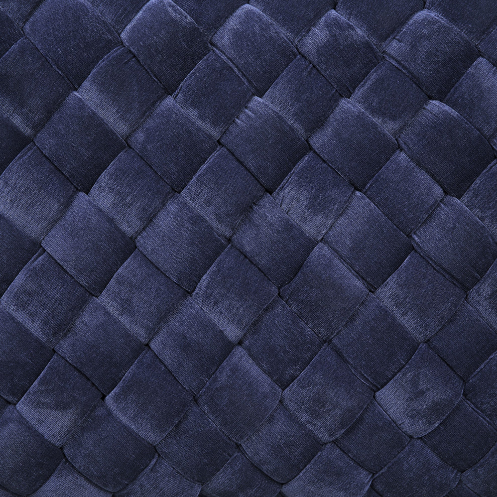39" Navy Blue And Black Upholstered Velvet Bench By Homeroots | Benches | Modishstore - 8