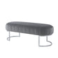 53" Gray Upholstered Velvet Bench By Homeroots | Benches | Modishstore