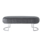 53" Gray Upholstered Velvet Bench By Homeroots | Benches | Modishstore - 2