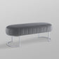53" Gray Upholstered Velvet Bench By Homeroots | Benches | Modishstore - 7