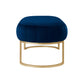 53" Navy Blue And Gold Upholstered Velvet Bench By Homeroots | Benches | Modishstore - 3