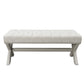 45" Cream Upholstered Linen Bench By Homeroots | Benches | Modishstore - 2
